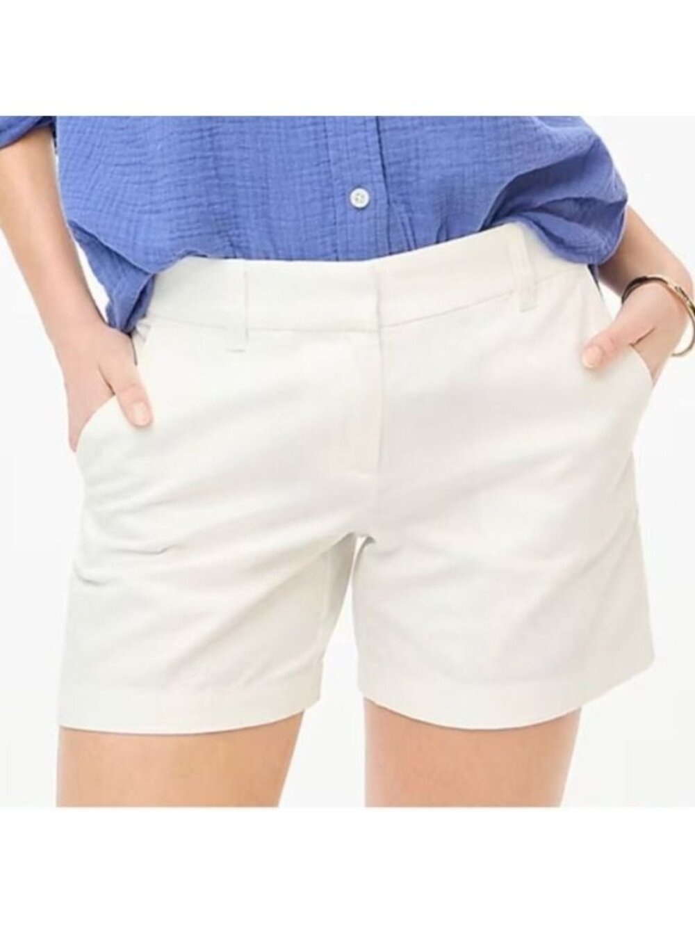 NWT J.Crew Factory White Chino Short Sz 14 Classic 5" Preppy Summer Minimalist